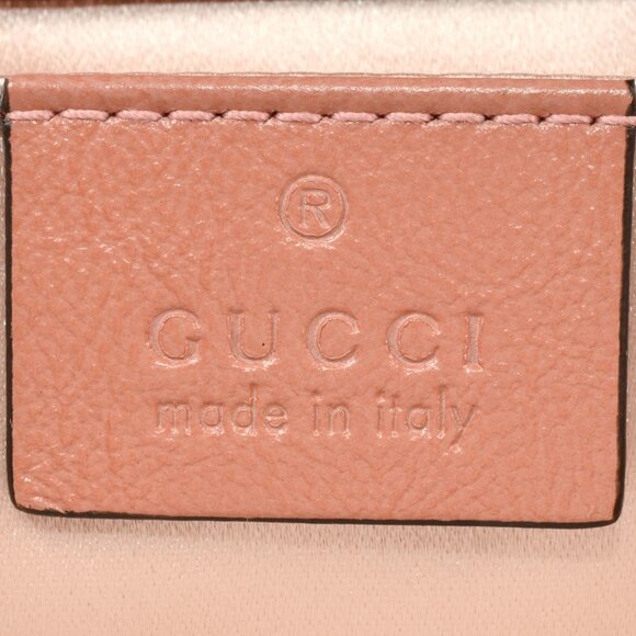 GUCCI Authentic Pink Leather GG Marmont Shoulder Bag - Picture 7 of 8